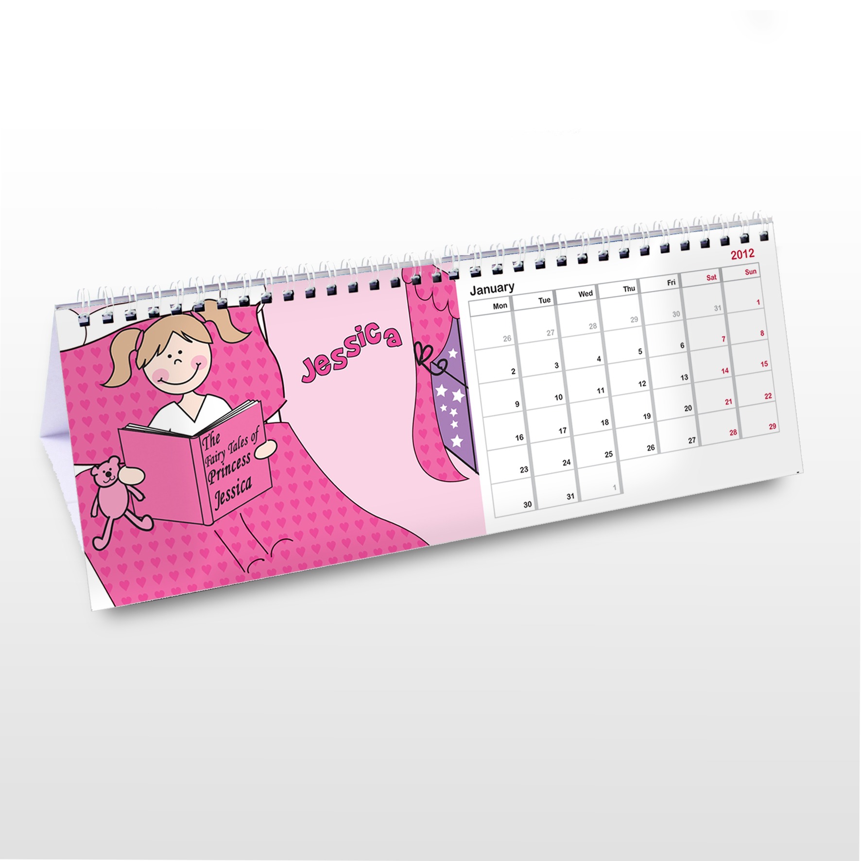 Personalised Princess & Unicorn Desk Calendar Bubblelush Divine Gifts